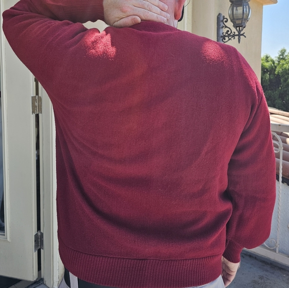 Vintage Arnold Palmer Robert Bruce Men’s Wool Burgundy Cardigan Sweater XL - Picture 3 of 10